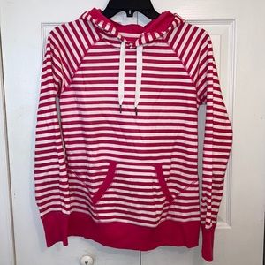 Pink/White Striped Hoodie